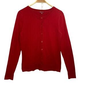 ❤️5/$25 SALE Merona Red Cotton Knit Long Sleeve Button Cardigan Sweater